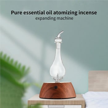 Mute Pure Essential Oil Diffuser Wood Grain Aromatherapy Machine Διαφανής γυαλί διαχύτης