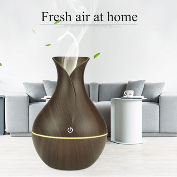 130ml Led Αιθέριο λάδι Διαχύτης Υγραντήρας Usb Aromatherapy Wood Grain Vase Aroma 7 Colors Lights for Home Led Lamp Electric