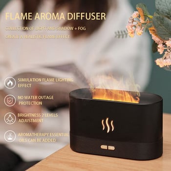 USB Aroma Diffuser Ultrasonic Simulation Flame Flame 7 Colors Aromatherapy Flame Lamp Diffuser Air Humidifier for Home Office Car