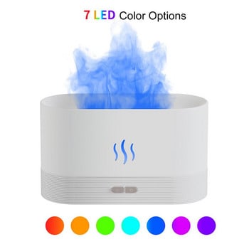 USB Aroma Diffuser Ultrasonic Simulation Flame Flame 7 Colors Aromatherapy Flame Lamp Diffuser Air Humidifier for Home Office Car