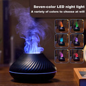 7 szín aromaterápiás diffúzor 3D láng éjszakai fény otthoni légpárásító ultrahangos Cool Mist készítő USB illóolaj diffúzorok