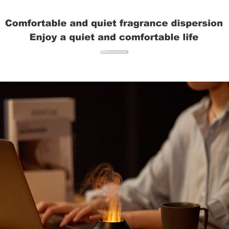7 szín aromaterápiás diffúzor 3D láng éjszakai fény otthoni légpárásító ultrahangos Cool Mist készítő USB illóolaj diffúzorok