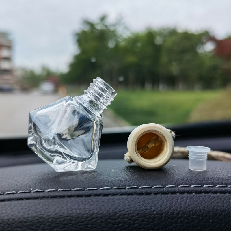10 buc 8 ml Odorizant pentru mașină, suspendat din sticlă colorată, sticlă pentru difuzor de parfum auto, pentru uleiuri esențiale, decorare auto