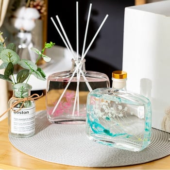 Y 100ml Glass Diffuser Bottle Dorm Room Holtel Reed Diffuser Set Bathroom Essential Oil Home Air of Dried Rattan Immortal Flower