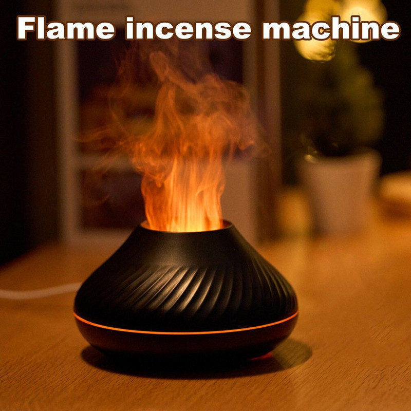 7 szín aromaterápiás diffúzor 3D láng éjszakai fény otthoni légpárásító ultrahangos Cool Mist készítő USB illóolaj diffúzorok