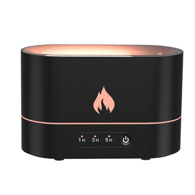 Légpárásító Illóolaj 200ml Szimulációs Flame LED Aroma Diffúzor Dekorációs Ködkészítő Hordozható Otthoni Hálószoba