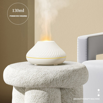 Flame Aroma Diffuser Ultrasonic Humidifier Μικρός διαχύτης αιθέριων ελαίων με λάμπα LED Air Cool Mist Maker για ύπνο στο σπίτι στο γραφείο