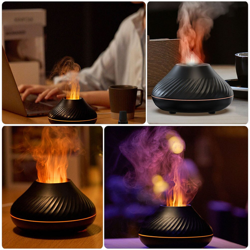 Diffúzor aroma olaj ajándék láng utánzás esszenciális aromaterápiás éjszakai háztartási kellékek dísze