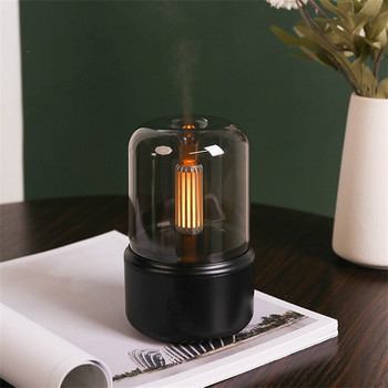 Διαχύτης αρώματος υπερήχων 120ML με προσομοίωση Candlelight LED Essential Oil Diffuser Air Humidifier Cool Mist Maker Fogger