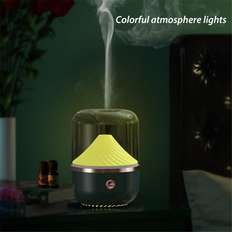 Διαχύτης αρώματος υπερήχων 120ML με προσομοίωση Candlelight LED Essential Oil Diffuser Air Humidifier Cool Mist Maker Fogger