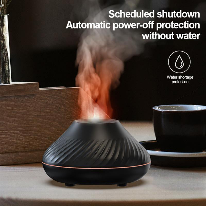 Διαχύτης αρώματος υπερήχων 120ML με προσομοίωση Candlelight LED Essential Oil Diffuser Air Humidifier Cool Mist Maker Fogger