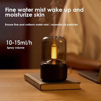 Ultrasonic Candle Light Aroma Diffuser 120ml Water Tank Air Humidifier With Colorful Atmosphere Lamp Αποσμητικό αυτοκινήτου Ομίχλης