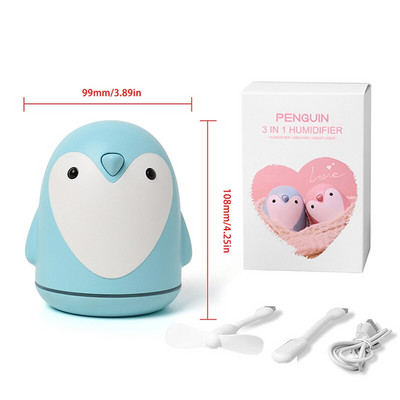 Φορητός υγραντήρας αέρα Mini Diffuser 220ml Cartoon Penguin Aromatherapy Sprayer USB Charge Mist Sprayer Sprayer Home