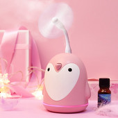 220 ml-es légpárásító rajzfilm pingvin mini aromaterápiás diffúzor, hordozható USB illóolaj porlasztó ultrahangos ködkészítő