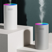 270 ml-es hordozható elektromos párásító USB ultrahangos aroma olajdiffúzor Cool Mist permetező színes fénnyel otthoni autóhoz