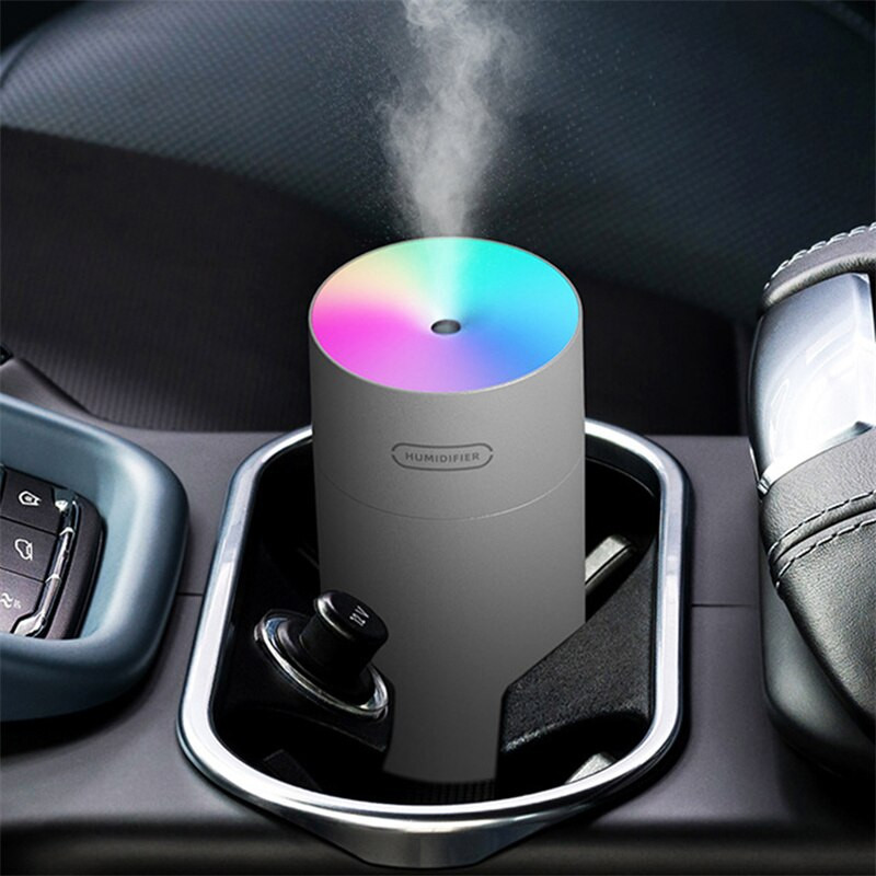 270 ml-es hordozható elektromos párásító USB ultrahangos aroma olajdiffúzor Cool Mist permetező színes fénnyel otthoni autóhoz