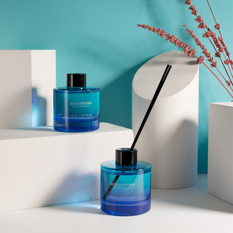 Parfum de casă de 100 ml cu sticlă cu difuzor de aromoterapie și ulei esențial natural Ceai alb, ocean, pădure de pini, tei