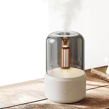 260 ml Candlelight Aroma Diffuser Φορητός USB Electric Air Humidifier Cool Mist Maker Essential Oil Diffuser with LED NightLight