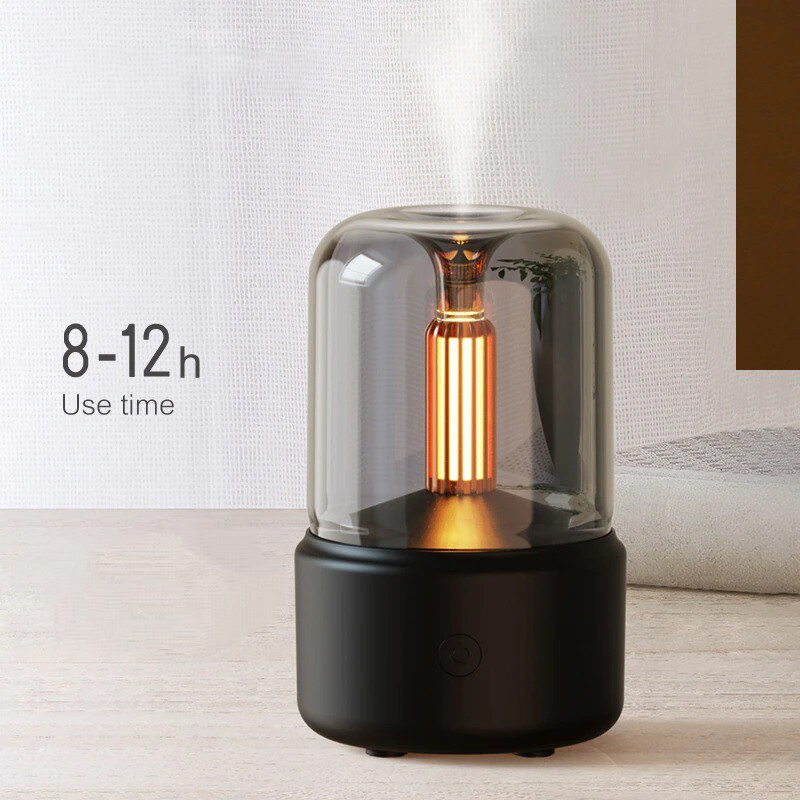 260 ml Candlelight Aroma Diffuser Φορητός USB Electric Air Humidifier Cool Mist Maker Essential Oil Diffuser with LED NightLight