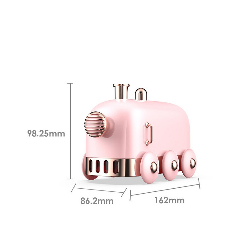 300ml Ultrahangos párásító Retro Mini Train USB Aroma Légdiffúzor Illóolaj Köd Készítő Fogger Színes LED Fénnyel