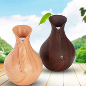 130ml Led Αιθέριο λάδι Διαχύτης Υγραντήρας Usb Aromatherapy Wood Grain Vase Aroma 7 Colors Lights for Home Led Lamp Electric