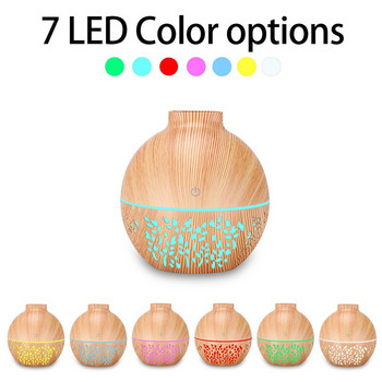 130ml Led Αιθέριο λάδι Διαχύτης Υγραντήρας Usb Aromatherapy Wood Grain Vase Aroma 7 Colors Lights for Home Led Lamp Electric