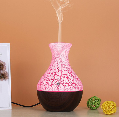 130ml Led Αιθέριο λάδι Διαχύτης Υγραντήρας Usb Aromatherapy Wood Grain Vase Aroma 7 Colors Lights for Home Led Lamp Electric
