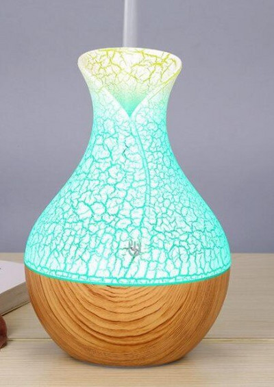 130ml Led Αιθέριο λάδι Διαχύτης Υγραντήρας Usb Aromatherapy Wood Grain Vase Aroma 7 Colors Lights for Home Led Lamp Electric