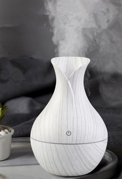 130ml Led Αιθέριο λάδι Διαχύτης Υγραντήρας Usb Aromatherapy Wood Grain Vase Aroma 7 Colors Lights for Home Led Lamp Electric