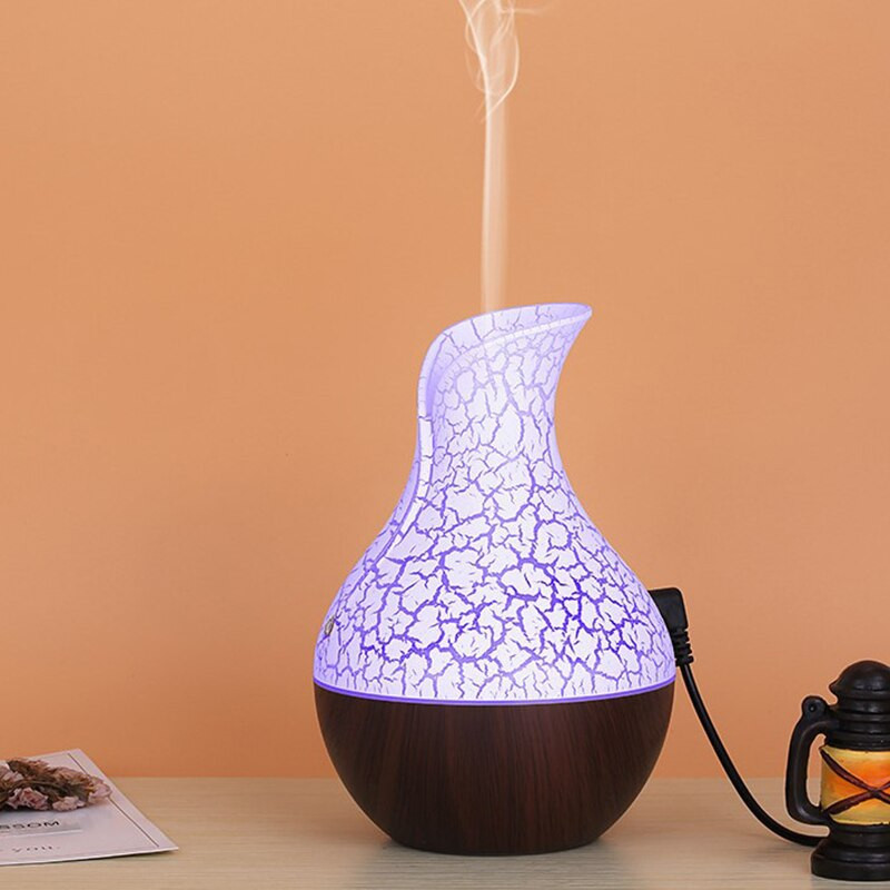 130ml Led Αιθέριο λάδι Διαχύτης Υγραντήρας Usb Aromatherapy Wood Grain Vase Aroma 7 Colors Lights for Home Led Lamp Electric