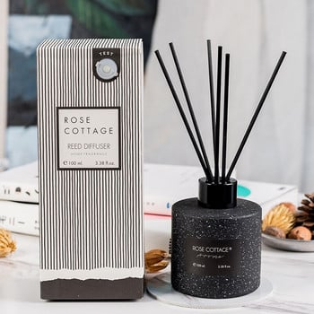 100ml Reed Diffuser with Stripe/Pots Συσκευασία, Αιθέριο Έλαιο Φυτικού Λευκό Τσάι, Summer Lily, Shangri-la Home άρωμα για το σπίτι