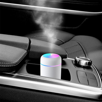 300ml Φορητός ηλεκτρικός υγραντήρας αέρα USB Ultrasonic Aroma Oil Diffuser Cool Misssprayer with Colorful Light for Home Car