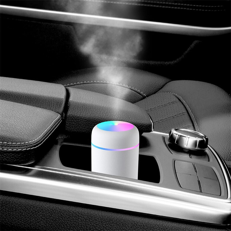 300ml Φορητός ηλεκτρικός υγραντήρας αέρα USB Ultrasonic Aroma Oil Diffuser Cool Misssprayer with Colorful Light for Home Car