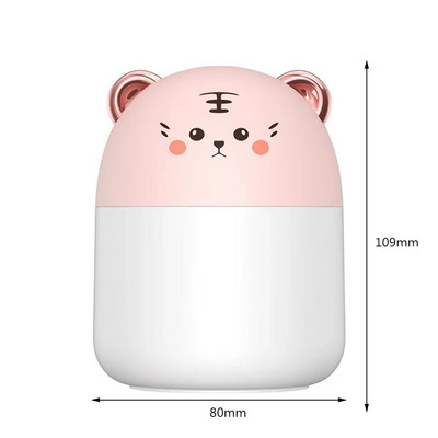 250 ml mini oro drėkintuvas su nakties apšvietimu USB nutildytas valytuvas Cool Mist Maker automobilių gamyklos valytuvas drėkintuvas kambario namų gaiviklis