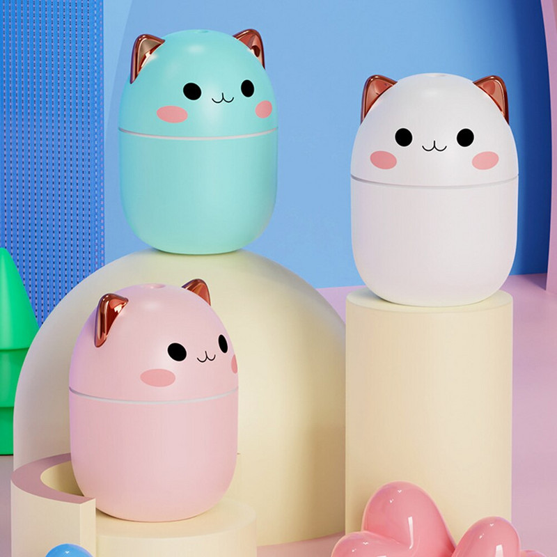 250 ml mini oro drėkintuvas su nakties apšvietimu USB nutildytas valytuvas Cool Mist Maker automobilių gamyklos valytuvas drėkintuvas kambario namų gaiviklis