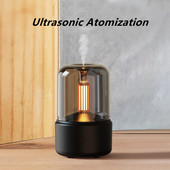 Retro Lamp Humidifier Usb Aroma Diffuser with Imitation Candle Night Light Portable Essential Oils Electric Diffuser
