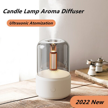 Retro Lamp Humidifier Usb Aroma Diffuser with Imitation Candle Night Light Portable Essential Oils Electric Diffuser