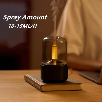 Retro Lamp Humidifier Usb Aroma Diffuser with Imitation Candle Night Light Portable Essential Oils Electric Diffuser