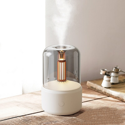 Retro Lamp Humidifier Usb Aroma Diffuser with Imitation Candle Night Light Portable Essential Oils Electric Diffuser