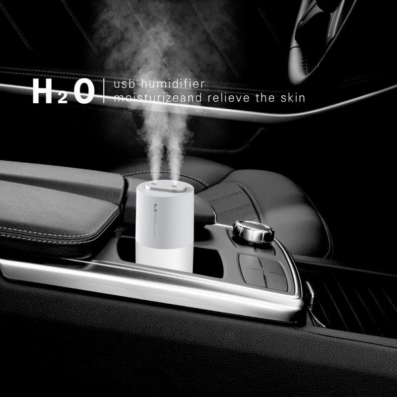 400 ml-es légpárásító USB újratölthető vezeték nélküli kettős permetezős aromaterápiás vízköd diffúzor könnyű kis némító légpárásító