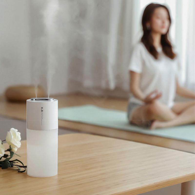 400 ml-es légpárásító USB újratölthető vezeték nélküli kettős permetezős aromaterápiás vízköd diffúzor könnyű kis némító légpárásító