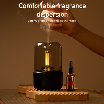 Φορητό Candlelight Aroma Diffuser 120ml Electric USB Air Humidifier Cool Mist Maker Fogger Oils Diffuser with LED Night Light