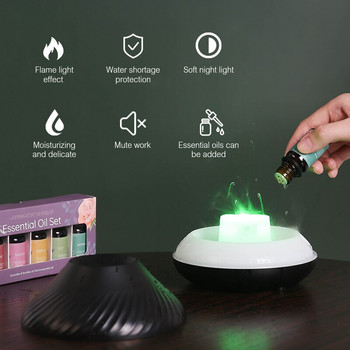 130ml Υγραντήρας Αέρα USB Φορητός διαχύτης αρώματος ηφαιστειακής φλόγας με έγχρωμο νυχτερινό άρωμα οικιακός υγραντήρας αιθέριου ελαίου