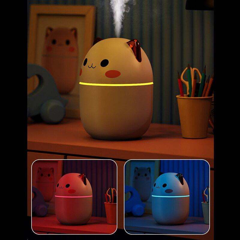 Υγραντήρας αέρα 200 ml Cute Kawaiil Aroma Diffuser with Night Light Cool Mist for Home Car Plants Purifier Humificador