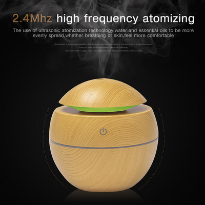 Mini Air Humidifier USB Ultrasonic Aroma Diffuser Wood Grain USB Light Electric Essential Oil Diffuser for Home Aromatherapy