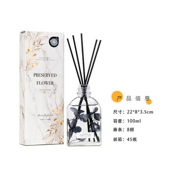 Σετ αρωμάτων 100ml Reed Diffuser με φυσικά ραβδιά αποξηραμένα λουλούδια, γυάλινο μπουκάλι και αρωματικό λάδι για διακόσμηση σπιτιού