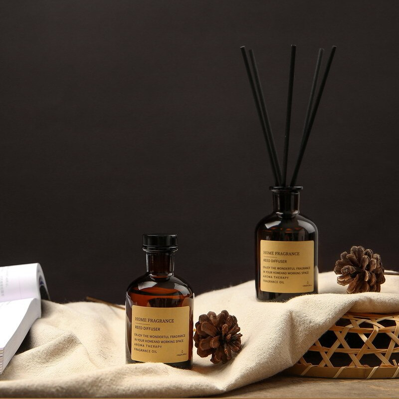 120 ml-es otthoni illat barna aromaterápiás diffúzor flakon fekete szálas rattan pálcikák lakberendezési nád diffúzor kb. 60 napig