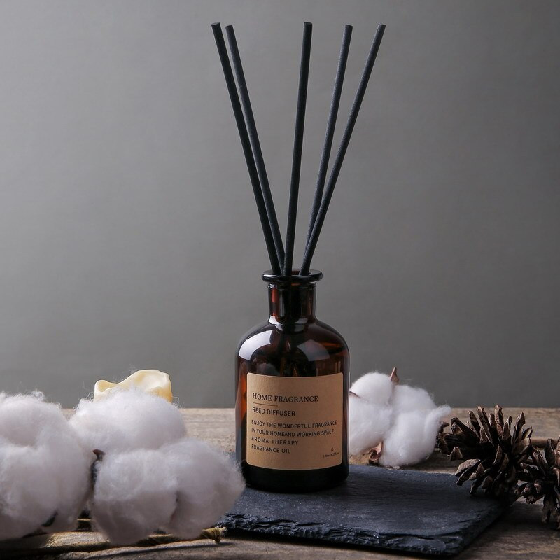 120 ml-es otthoni illat barna aromaterápiás diffúzor flakon fekete szálas rattan pálcikák lakberendezési nád diffúzor kb. 60 napig