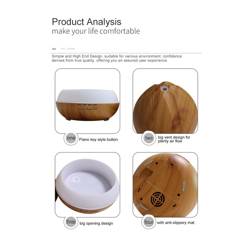 Ovlaživač zraka Difuzor eteričnog ulja Aroma Ultrazvučni aparat za stvaranje magle Mirisi za dom Aromaterapija Humificador Cloudy Vibe 500 ml