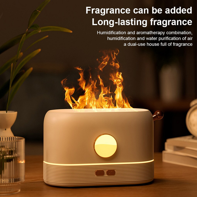 Légnedvesítő Illóolaj Láng LED Aroma Diffúzor Állítható Zajcsökkentő Párakészítő Hálószoba Irodazöld